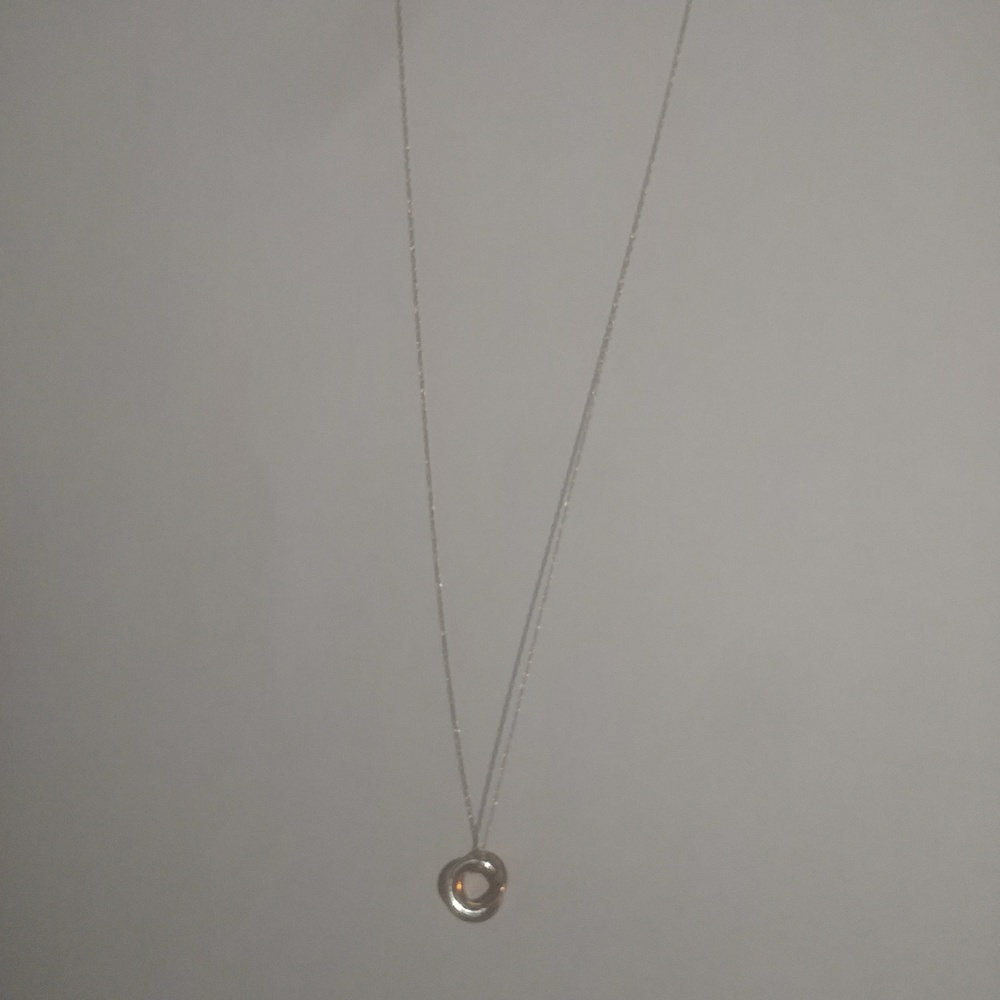 Minimalist 10k tri gold rings necklace